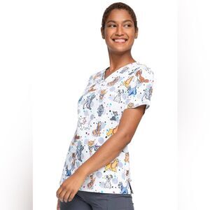 Disney Tooniforms Lady and the Tramp/Aristocats Neck Scrub Top NEW Medium